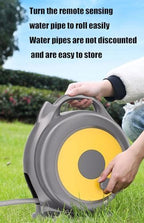 Retractable Garden Hose Reel with 9 Function Nozzle, Lockable Hose Storage Rack, 15m - Image 7