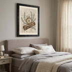 Framed Canvas Wall Art Vintage Antique Compass and Leather Map Muted Earthy Tones Rosemary on Aged Newspaper Canvas Print Poster Black Frame Wall Decor for Study Office Scholarly Decor, 24x36 Inch - Image 6