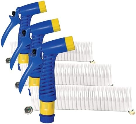 Seasense 1/2-Inch x 15-Foot Coiled Hose with Nozzle (Pack of 3) by SeaSense