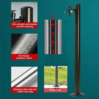 Floor Mounted Faucet Outdoor Water Pipe Vertical Fountain Irrigation Column,Stainless Steel Freestanding Garden Faucet - Outdoor Antifreeze Water Column for Efficient Irrigation & Watering - - Image 2