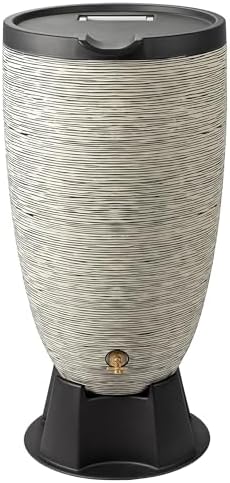 RTS Home Accents 50-Gallon Newport Rain Barrel with Stand and Removable Lid, Slate Color by RTSCompaniesInc