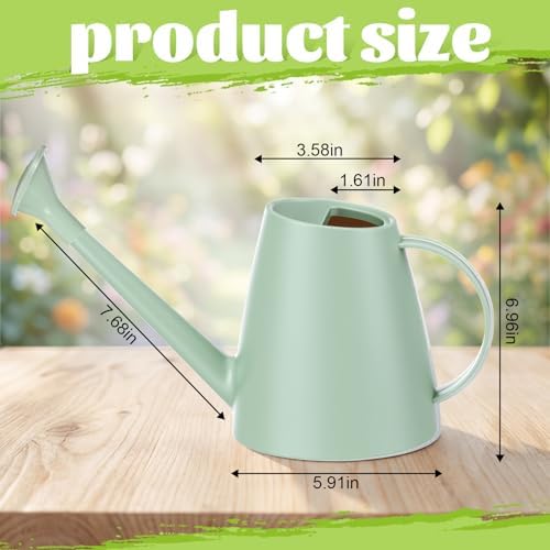 4 Pack Watering Can for Indoor Plants, 1.8L/60oz Small Plastic Water Cans with Long Spout, Lightweight Pitcher for House Plants, Garden Flowers, Mint Green - Image 2
