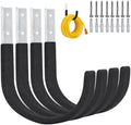 Hose Hanger Wall Mount, Heavy Duty Metal Garden Hose Holder with Screws,Hose Hook, Metal Water Hose Hangers Hose Rack Hose Reel for Outside, Indoor, Garage, Garden and Yard (4, Matte Black) by Unknown