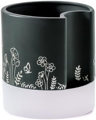 Nihow Self Watering Pots for Indoor Plants,8 Inch,Black Hand Painting by Nihow