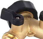 2 Way Brass Hose Adapter, Garden Hose Y Valve Connectors Copper Hose Splitter, Double Pass Hose Splitter - Image 4