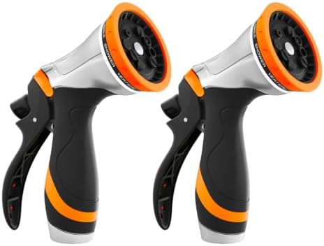 QUOBAS Metal Garden Hose Nozzle, Heavy Duty Water Hose Sprayer, Leak Proof by QUOBAS