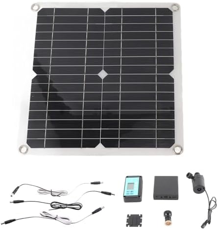 generic 50W Solar Panel 22W Water Fountain Pump Kit with Battery Box & Timer Controller, 12V DC Solar Powered Pond/Fountain/Submersible Pump for Garden, Outdoor, Pool by Unknown