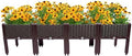 4-Piece Modular Raised Garden Bed Set, 15" Elevated Planter Box with Legs & Self-Watering Drainage, Weatherproof Plastic Vegetable Grow Kit for Patio Balcony and Deck by Unknown
