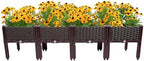 4-Piece Modular Raised Garden Bed Set, 15" Elevated Planter Box with Legs & Self-Watering Drainage, Weatherproof Plastic Vegetable Grow Kit for Patio Balcony and Deck by Unknown