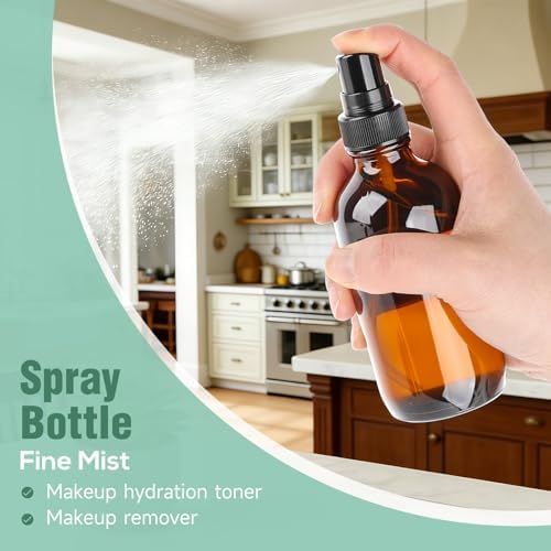 Vitreaux 24 Pack 4 oz Amber Glass Spray Bottles Small,Empty Refillable Brown Glass Spray Bottle for Essential Oils,Fine Mist Bottles for Face,Hair,Travel,Perfumes,Plants,Cleaning Solutions - Image 3