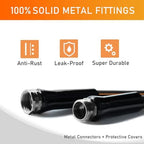 Garden-Hose 150ft x 5/8 in Heavy Duty, Flexible and Lightweight Water Hose, Burst 600 psi, Kink-less Hybrid Rubber Hose for Backyard, 3/4'' Solid Metal Fittings for All Your Watering Need - Image 5