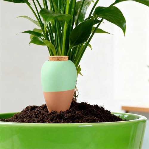 Plant Waterer 4 Pcs Ceramic Self Watering Spikes, 3.2 X 5.8 in, Terracotta Drip Irrigation System - Image 3