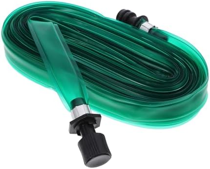 Sewroro Pvc Garden Soaker Hose with Holes for Farm Plant Irrigation and Yard Flat Watering, 15m Green Drip Irrigation Hose for Lawn and Garden Cooling by sewroro