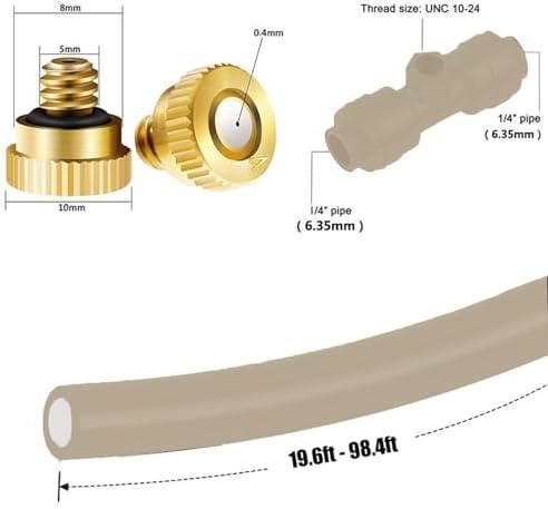 Misting Cooling System with Brass Fog Nozzles, Garden Greenhouse Watering System, Fog Cooling Patio Mister for Backyard, Garden, Greenhouse, Umbrella, Deck, Canopy, Pool, Porch ( Size : 26M(85.3ft)-42 - Image 3