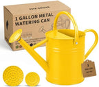 1 Gallon Metal Watering Can for Indoor Outdoor Plants, Sunflower Yellow by PHXGrove