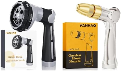 FANHAO Garden Hose Nozzle with Thumb Control+Professional Garden Hose Nozzle by FANHAO