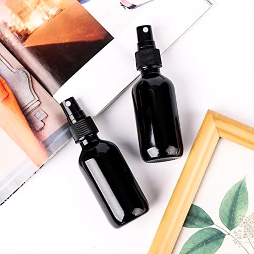 2oz Glass Spray Bottle, Fine Mist Boston Glass Bottles with Black Fine Mist Sprayer Small Clear Bottles for Essential Oils, Bath, Beauty, Hair & Cleaning, UV Black, Pack of 24 - Image 6