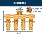 Morvat Heavy Duty 4 Way Brass Hose Splitter, Quick Connector Rotating Arms - Image 6