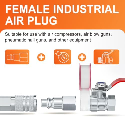 GASHER 20PCS 3/8" FNPTx3/8" Flow Industrial Air Tool Fitting - Image 7