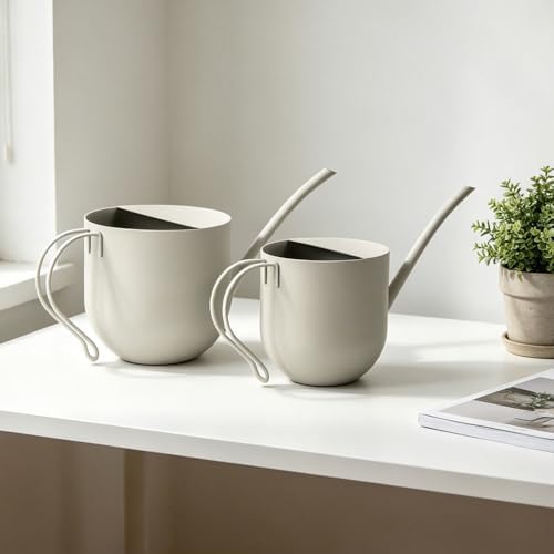 White Watering Can 50oz Stainless Steel for Indoor Plants - Image 4