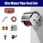 Garden Hose Reel 1/2 Inch Heavy Duty Hose, Outdoor Portable Stainless Steel Hose Storage Stand with Crank, Wall/Floor Mounted Water Pipe Car Roll Hose Holder, Patio Hoses Butler Rack Swivel Bracket - Image 2