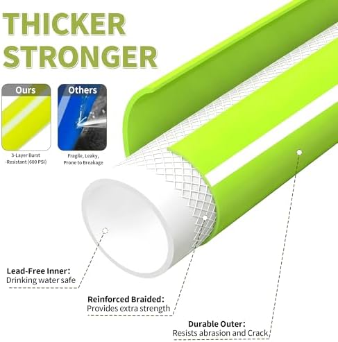 DAVCO Garden Water Hose 100FT x 5/8" ID with 7 Function Nozzle - Image 4