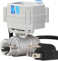 1/2 inch DN15 110-230VAC Normally Closed Stainless Steel 304/CF8 Manual Override Motorized Electrical Ball Valve With U.S. Plug by HSH-Flo