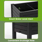 Large Elevated Raised Garden Bed with Legs,Outdoor Planter Box with Storage Shelf Drain Plug Water & Monitor for Backyard,Patio,Balcony(Black - Image 7