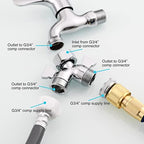 Tecmolog 2 Way Brass Hose Splitter Heavy Duty 3/4" Garden Hose Splitter with Shut Off Valve Chrome, DSF017A - Image 6