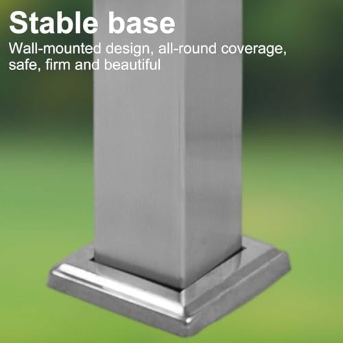 Outdoor Stainless Steel Water Column Stand - Freestanding 24in Hose Holder with Faucet for Garden Irrigation & Washing Vertical Design Perfect for Home & Garden Use - Image 5