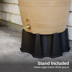RTS Home Accents 50-Gallon Rain Barrel, Flat Back Rain Water Collection Barrel, Stand Included, Oak Color - Image 6