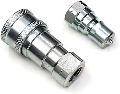 Hydraulic Coupler 1/4" NPT ISO 7241-B,CEKER Quick Connect and Disconnect Tractor Couplers Hydraulic Coupling (Pack of 6) by CEKER