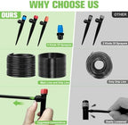250FT Drip Irrigation System for Garden with 40 Nozzles & Emitters, Garden Watering System with 1/2" & 1/4" Tube and Barbed Fittings - Adjustable Sprinklers Kit for Greenhouse, Lawn, Raised Bed - Image 4