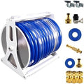 Retractable Hose Winder Set，Stainless Steel Garden Hose Reel Cart Hanger，Suitable for Outdoor Gardens, Courtyards, Lawns, Farms, and Terraces, Easy to Install.(25m) by Unknown