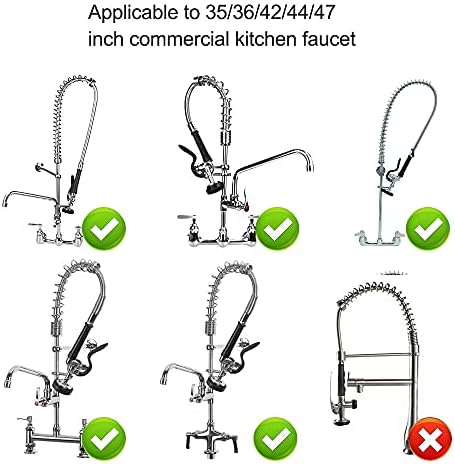 COOLWEST Pre-Rinse Spray Valve with Hose 44 Inch Stainless Commercial Hose with Sprayer Nozzle Head Replacement Kit for Commercial Kitchen Sink Faucet - Image 4
