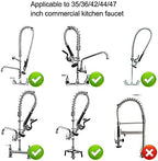 COOLWEST Pre-Rinse Spray Valve with Hose 44 Inch Stainless Commercial Hose with Sprayer Nozzle Head Replacement Kit for Commercial Kitchen Sink Faucet - Image 4