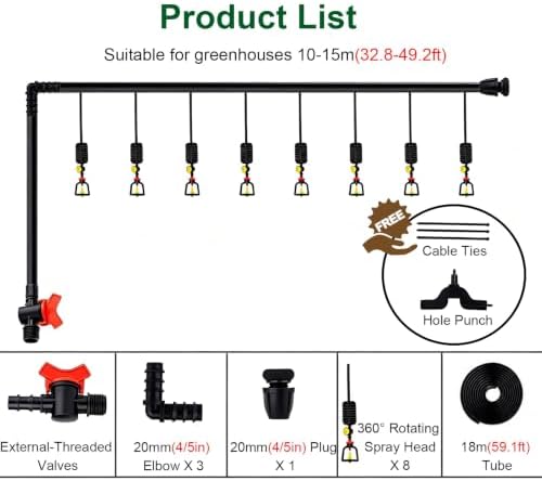 Hanging Flexible Sprinkler System, Above Ground DIY Irrigation Kit - Image 7