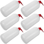 6 Pack Plastic Wash Bottles, 1000ml Narrow Mouth Squeeze Bottles by GRADENEVE