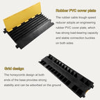 Cable Protector Ramp 4-Channel Rubber Cable Ramp, Heavy Duty Cable Protector Wire/Hose/Pipe Hider Driveway Protective Covering - Image 6