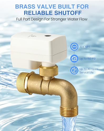 WiFi Washing Machine Water Leak Detector Kit with App Alerts & Sound Light Alarm, Dual Power Supply, High-Precision Sensor, Automatic Hot & Cold Shut-Off Valves (3/4" 90°) - Image 5