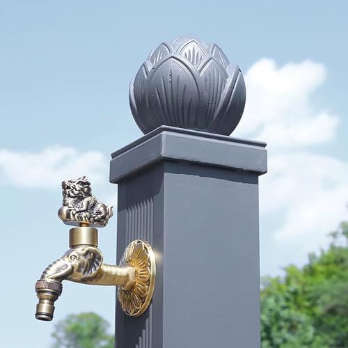 Vertical Square Garden Water Column, Aluminum Alloy, Freestanding Outdoor Faucet, Garden Hose Holder, Decorative Fountain Yard Hydrant for Watering Irrigation and Cleaning(114 cm/44.9in) - Image 4
