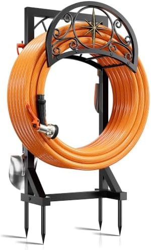 Garden Hose Holder 130FT Decorative Freestanding Water Hose Holder Storage with 4 Spikes for Outside by Unknown