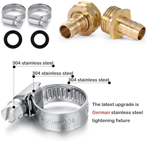 SIGURANTA Garden Hose Repair Connector with Clamps Hose End Repair Kit,5/8" Barb Garden Hose Fittings Male and Female brass garden hose ends (5/8"Barb-10 Set) - Image 3