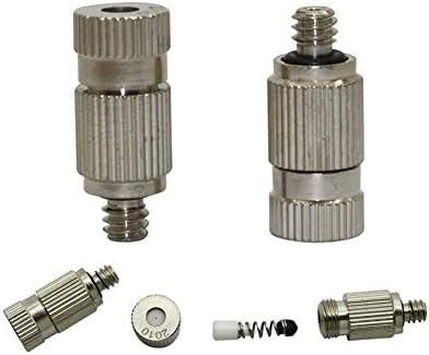 Garden Sprinkler Watering Sprayer 0.1~0.5mm High Pressure Mist Nozzle Greenhouse Sprinkler Irrigation Plant Cooling Systeem Stainless Steel Spray Nozzle (Color : 0.4 mm mist) by Unknown