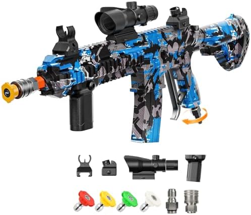 3600 PSI Pressure Washer Gun with Swivel & 4 Nozzles, Connect Foam Cannon Car Wash – High Pressure Spray Gun with 3/8" Quick Connect Plug, Anti-Kink Design for Cars Home & Outdoor Cleaning (Blue) by Pistolaify