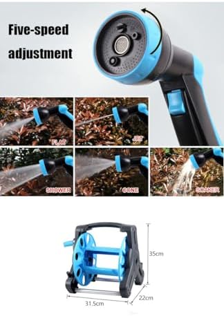 Garden Hose Reel Cart with Crank Handle, PVC Hose and Copper Sprinkler Head, Portable Storage Winding Reel for Outdoor Watering - Image 7