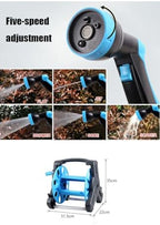 Garden Hose Reel Cart with Crank Handle, PVC Hose and Copper Sprinkler Head, Portable Storage Winding Reel for Outdoor Watering - Image 7