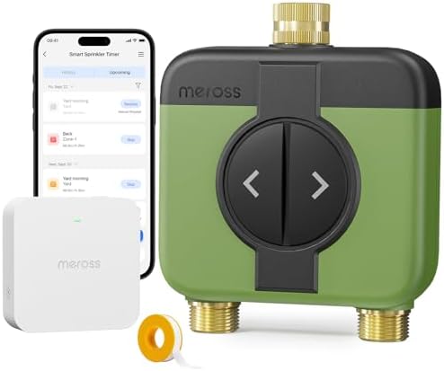 meross WiFi Water Timer for Garden Hose, Rain Skip, Remote Control, IP65 by meross