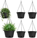 Nooulap 6 Pack Hanging Planters, 10 Inch Hanging Pots, Black by Nooulap
