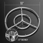 Skyflame 18 Inch Round Stainless Steel Fire Pit High Flame Burner Ring - Image 2